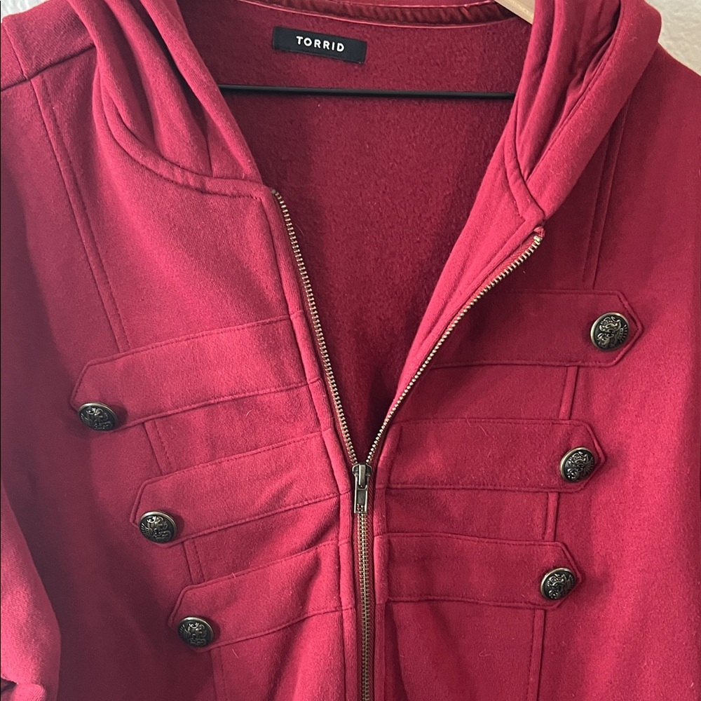Torrid Women's Bold Red Utility Jacket - Picture 2 of 3